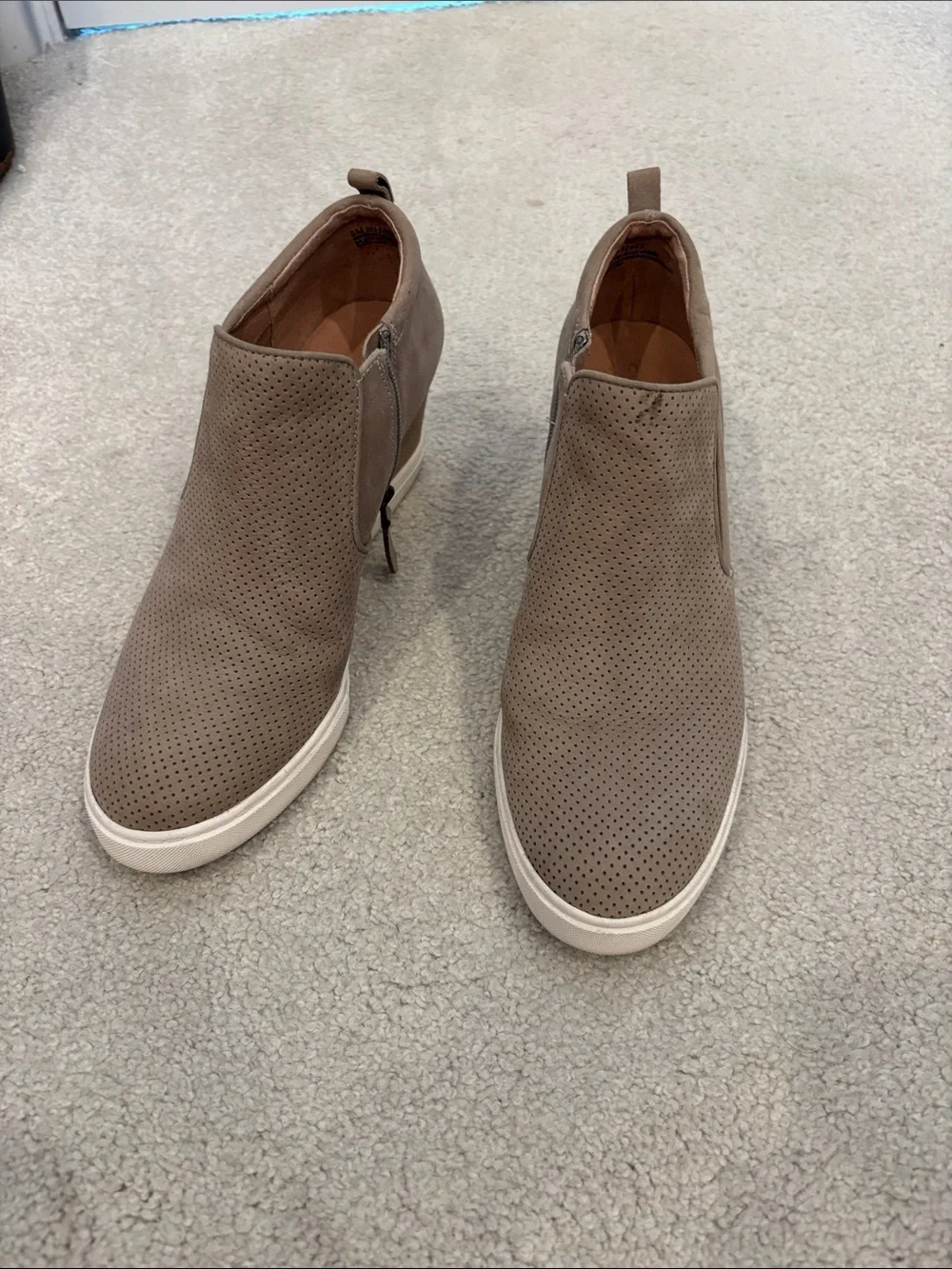 Caslon Perforated Slip-On Loafers in Taupe